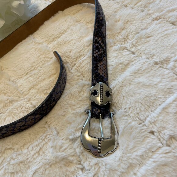 Brighton Aristocat Blue, Grey, and Black Python Embossed Belt main image 4